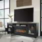 Ashley Foyland 83" TV Stand with Electric Fireplace in Black and Brown, , large