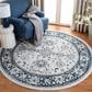 Safavieh Isabella 6"7" Round Cream and Navy Area Rug, , large