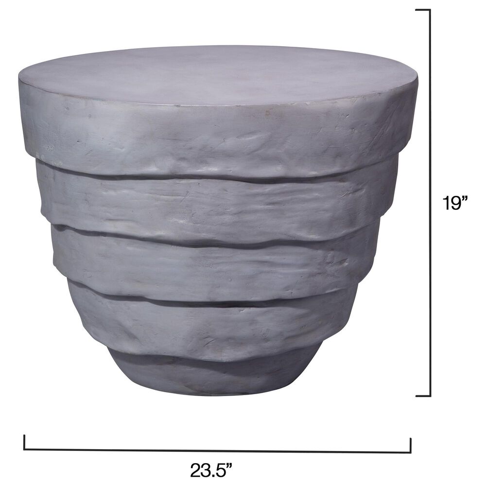 Splendor Living Marlowe Fiber Glass Indoor/Outdoor Side Table in Steel Grey, , large