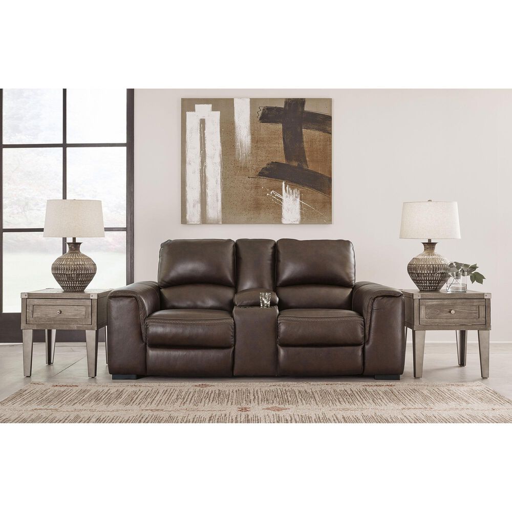 Ashley Alessandro Power Reclining Console Loveseat in Walnut, , large