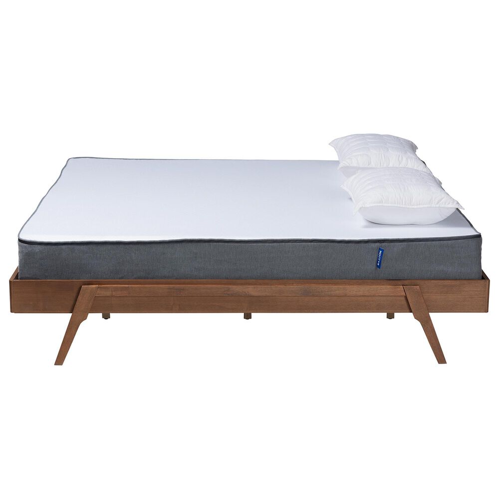 Baxton Studio Sarita King Platform Bed Frame in Ash Walnut, , large