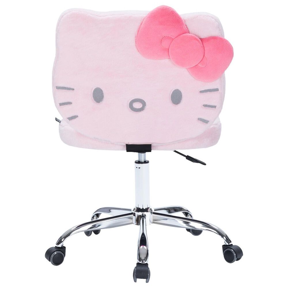 Impressions Vanity Hello Kitty Teddy Fur Swivel Vanity Chair in Silver, , large