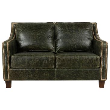 Vintage Leather Jan Leather Loveseat in Distressed Forest Green, , large