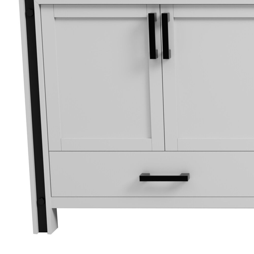 Lexora Home Ziva 84&quot; Double Bathroom Vanity in White with 2 cm White Cultured Marble Top and Rectangular Sinks, , large