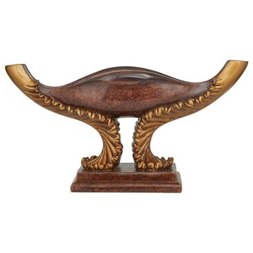 Maple and Jade Floral Decorative Bowl in Brown and Bronze, , large