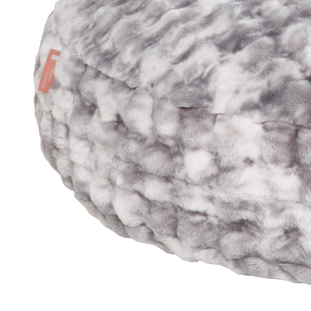 Jaxx Big Snuggler Luxe Faux Fur Floor Bean Bag Lounger in Phantom Grey, , large