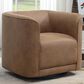 Golden Wave Furniture Whirlaway Swivel Accent Chair in Saddle Brown, , large