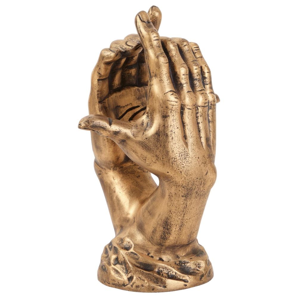 Maple and Jade 9" x 11" Traditional Aluminum Sculpture in Gold, , large