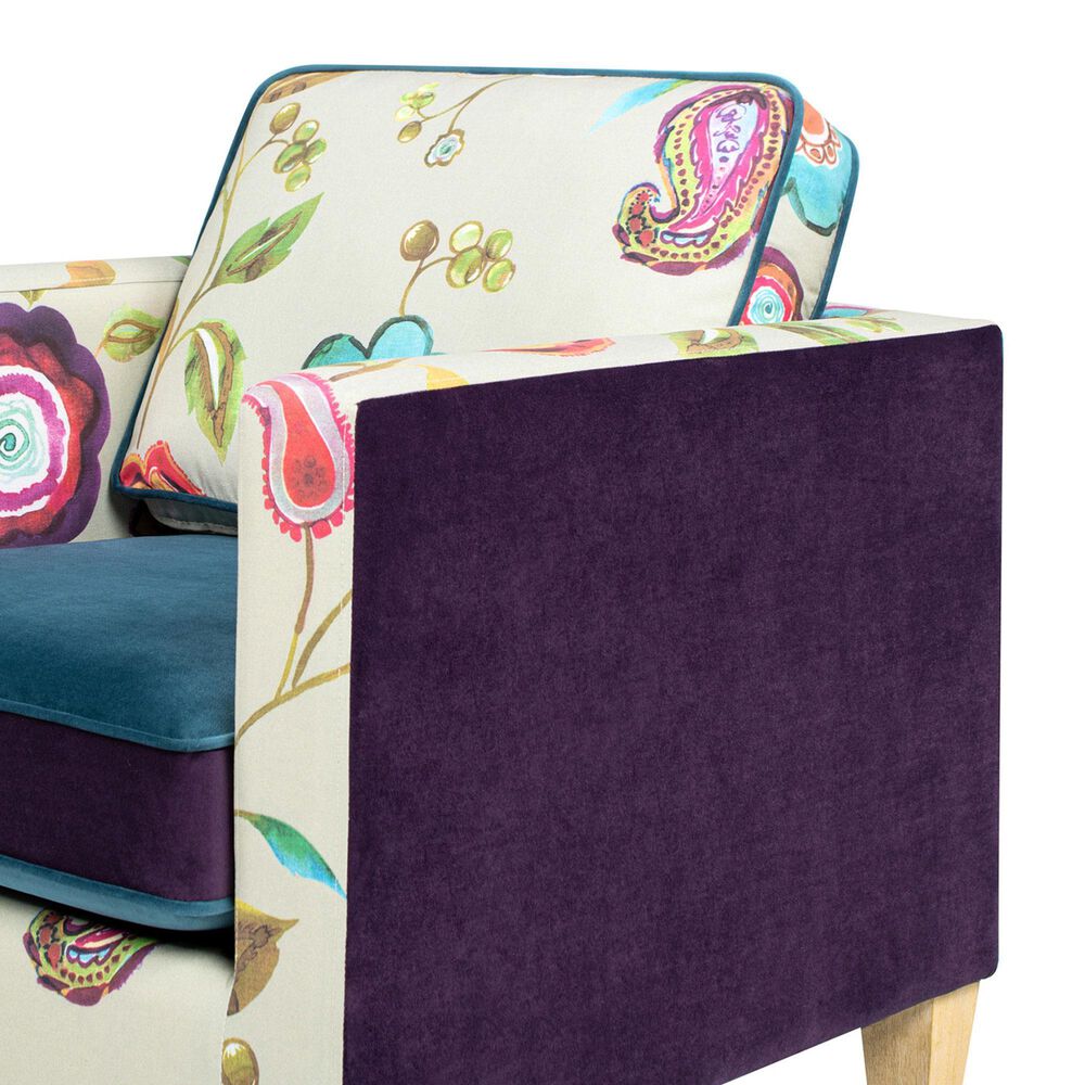 Jennifer Taylor Home Mamba Accent Chair in Satin Teal, Purple and Multicolor, , large