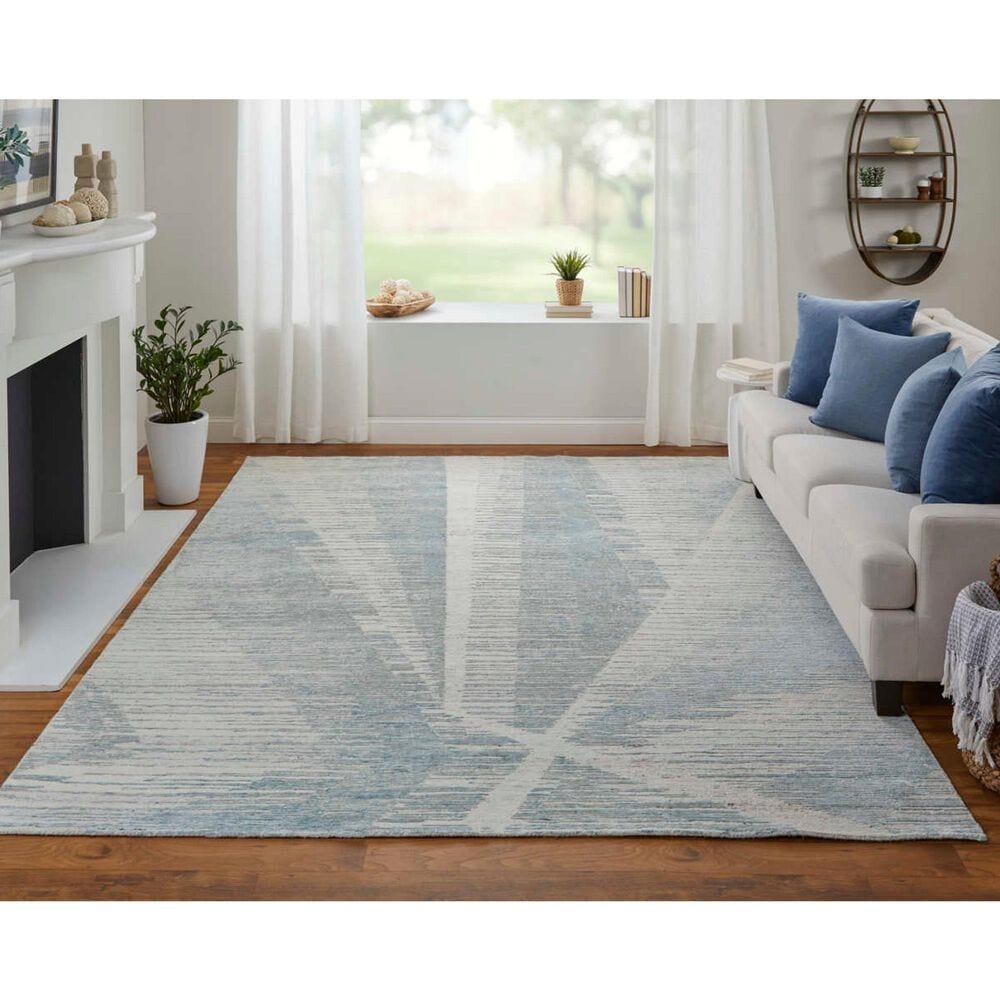 Feizy Brighton 4&#39; x 6&#39; Mint and Ivory Area Rug, , large