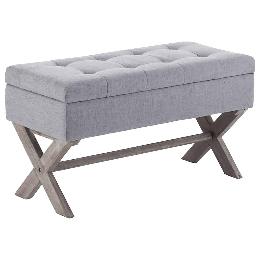 Boraam Industries Angelina Storage Bench in Weathered Gray, , large