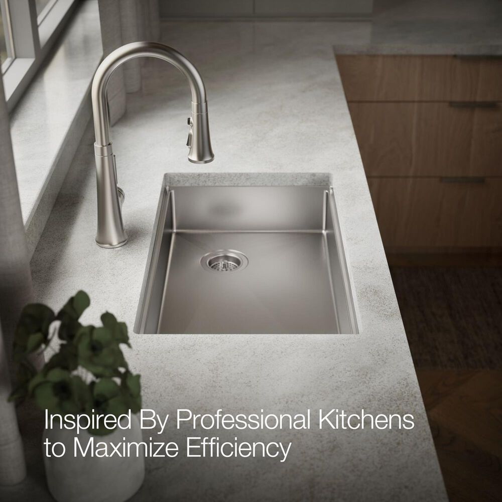 Kohler Strive 29" Undermount Single-Bowl Workstation Kitchen Sink in Stainless Steel, , large
