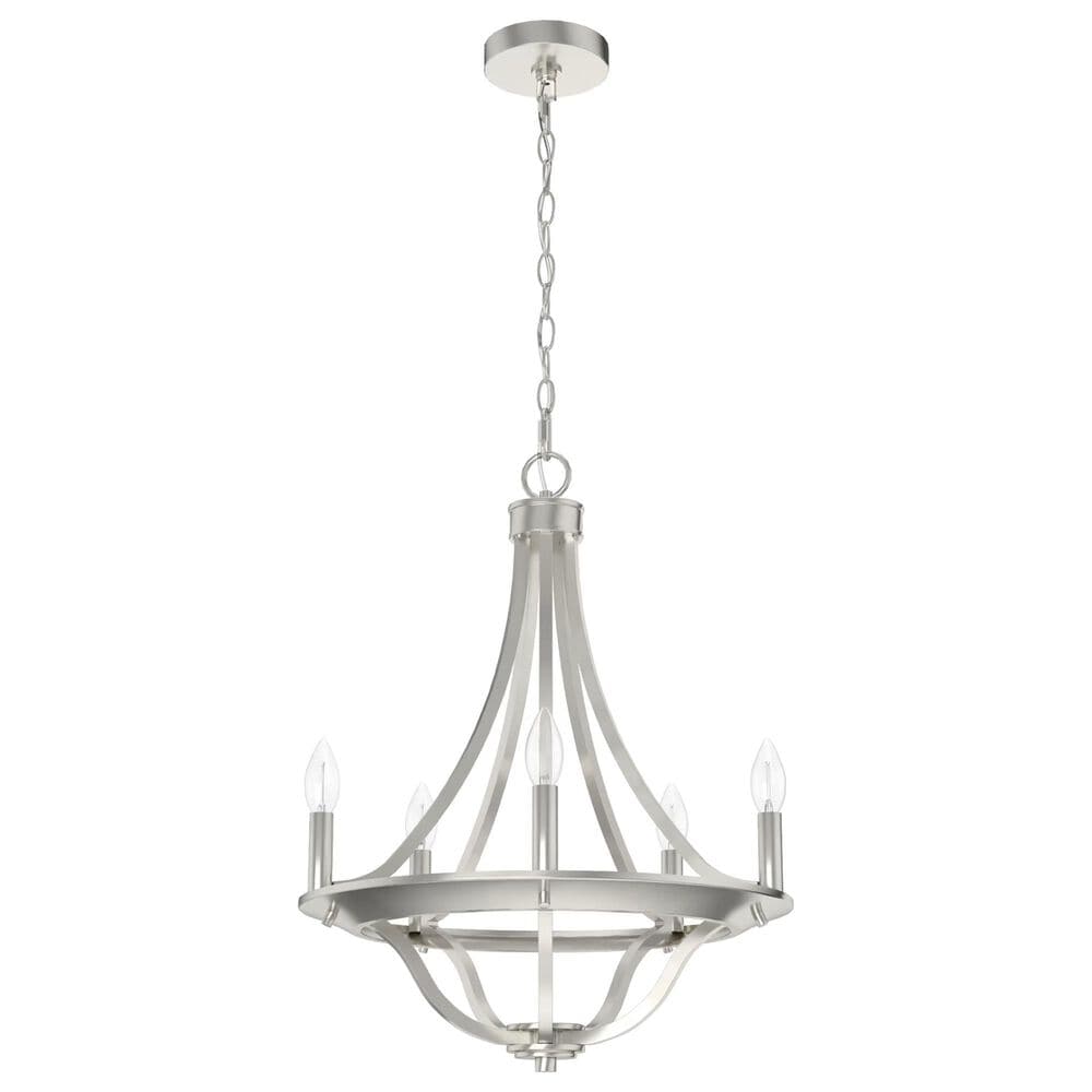 Hunter Perch Point 18" 5-Light Chandelier in Brushed Nickel, , large