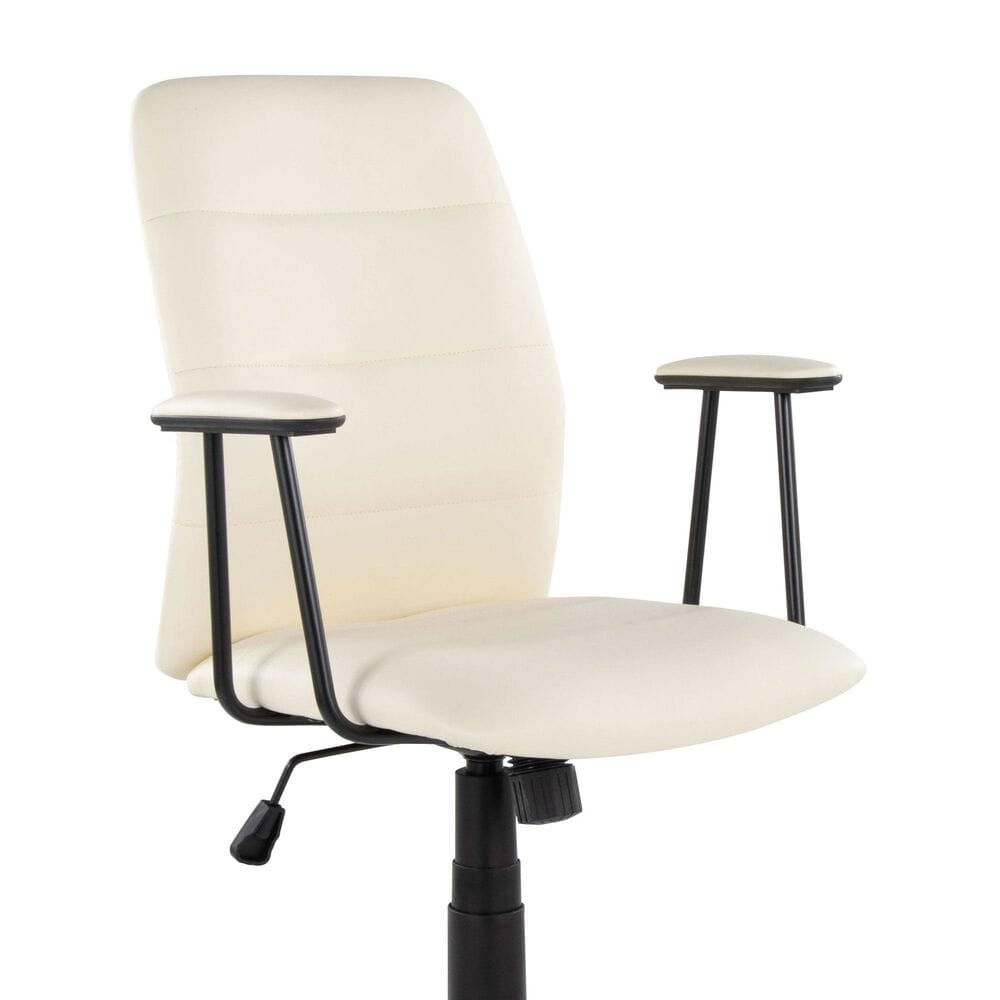 Lumisource Fredrick Office Chair with Cream Cushion in Black, , large