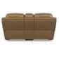Flexsteel Cade Leather Power Reclining Console Loveseat with Headrest in Sand, , large