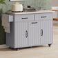 HOMLUX 51" Kitchen Island with Trash Can Storage Cabinet in Grey, , large