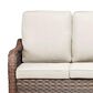 Sunwell Garden 34"H 2-Seater Outdoor Loveseat with Curved Armrests and Beige Cushions in Brown, , large