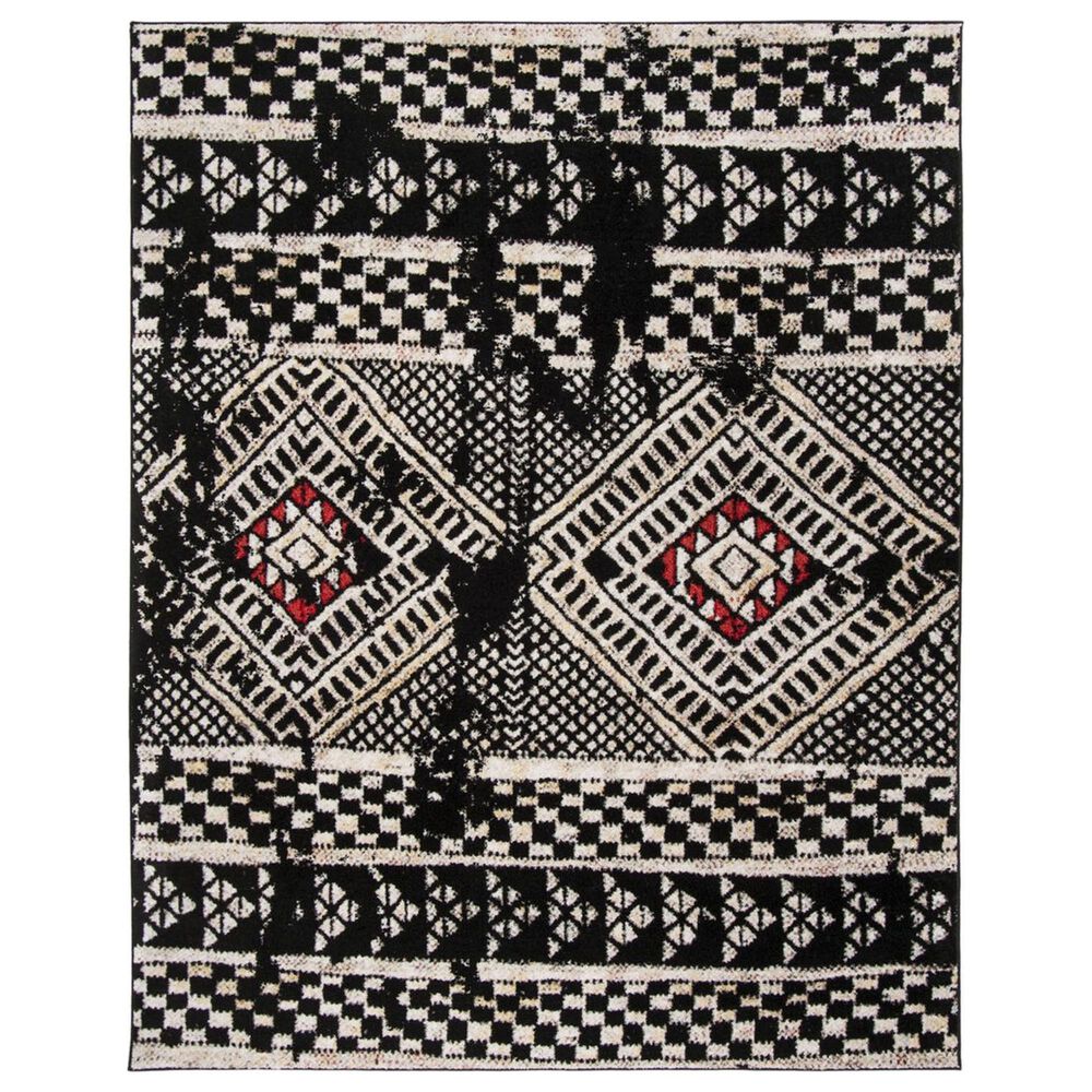Safavieh Adirondack ADR202Z 9" x 12" Black and Light Grey Area Rug, , large
