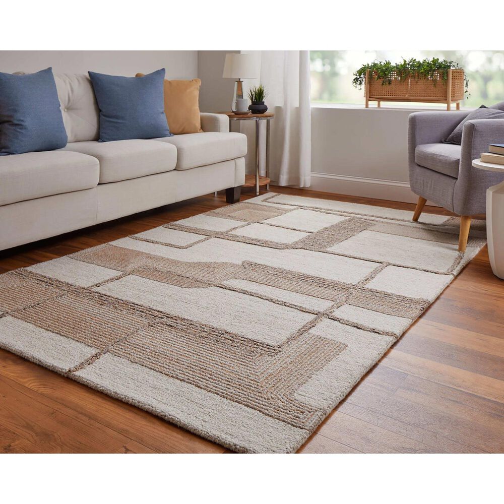 Feizy Pollock 8&#39; x 10&#39; Ivory and Beige Area Rug, , large
