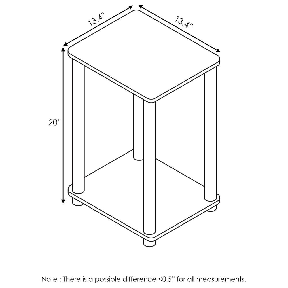 HOMLUX Turn-N-Tube End Table in French Oak Grey and Black (Set of 2), , large