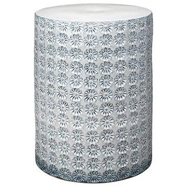 Splendor Living Wildflower Side Table in White and Blue, , large