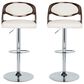 Lumisource Pino Adjustable Swivel Barstool with White Cushion in Chrome and Cherry (Set of 2), , large