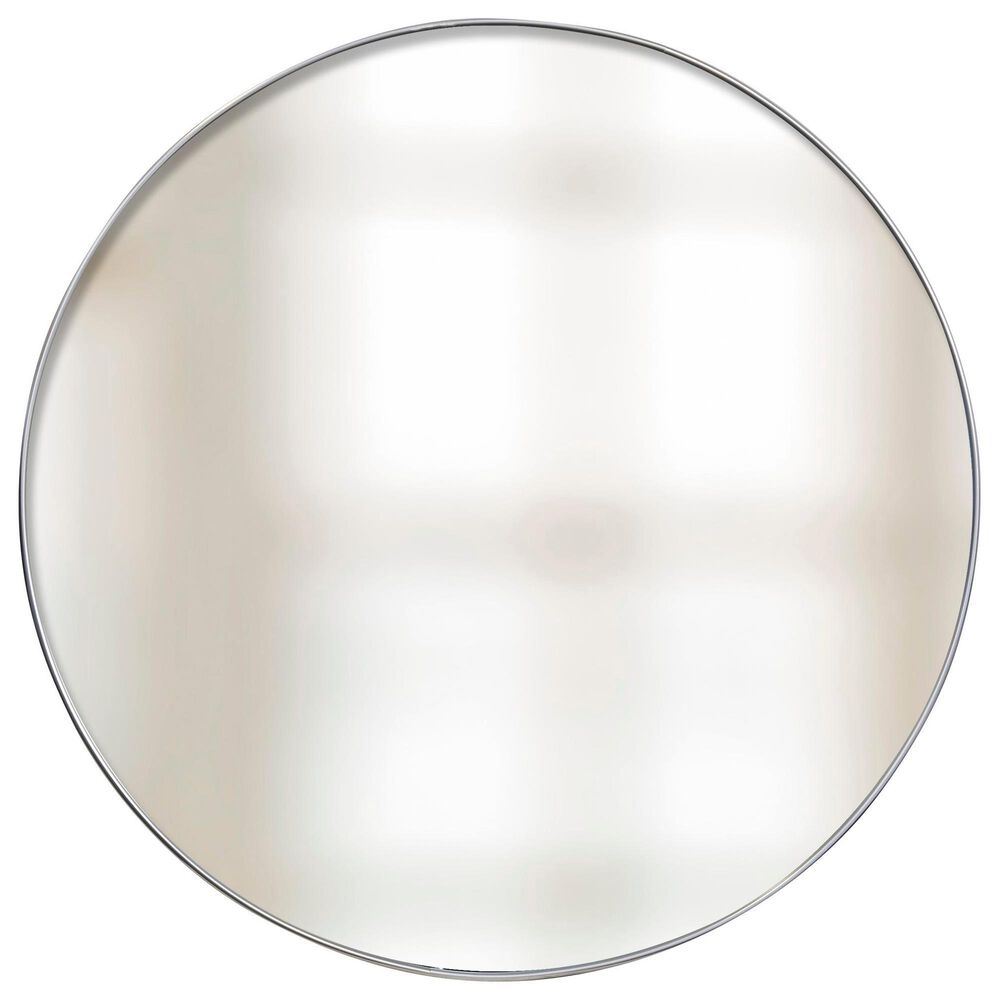 Flair Industries 42" Round Aluminum Wall Mirror in Silver, , large