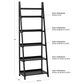 Linon Home Decor Charlotte 5-Shelf Ladder Bookcase in Black, , large