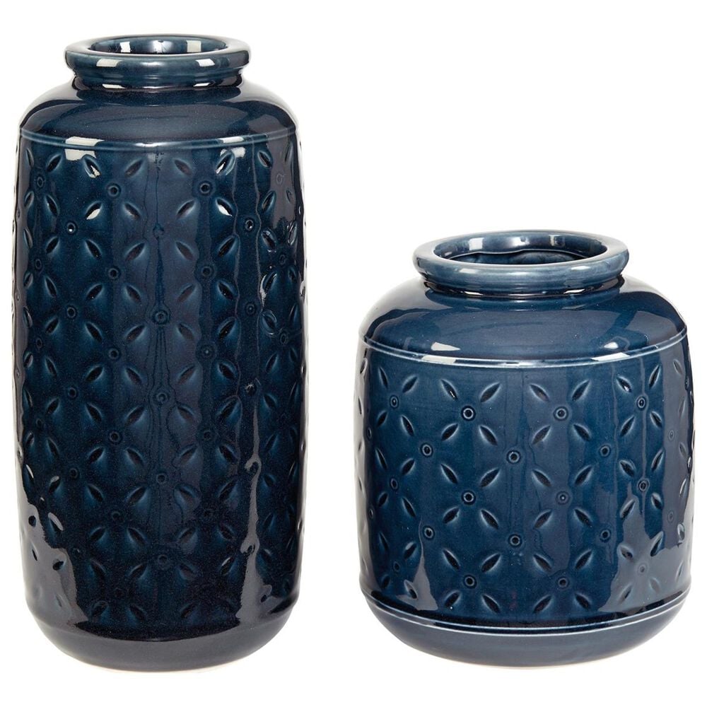 Ashley Marenda Vase Set in Navy Blue &#40;Set of 2&#41;, , large