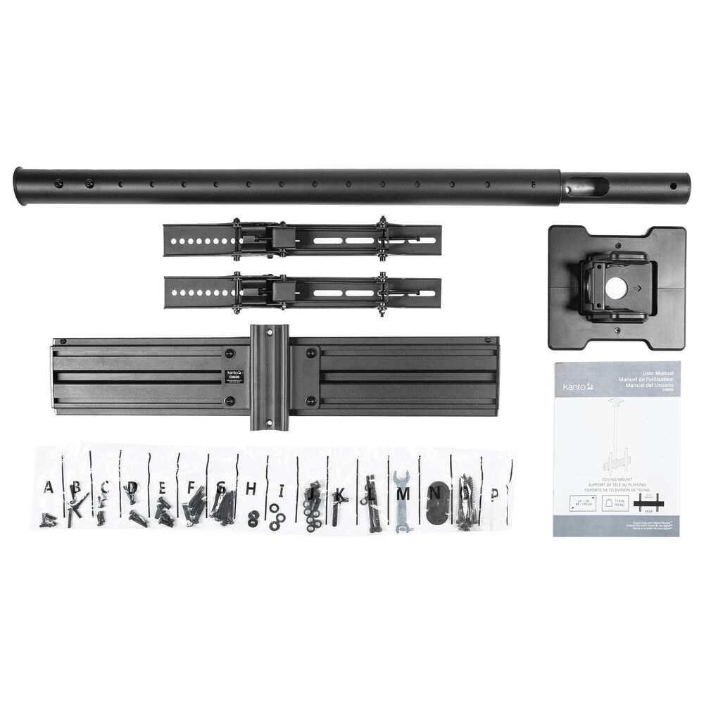 Kanto Adjustable TV Ceiling Mount for 40" - 80" TVs in Black, , large