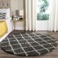 Safavieh Dallas Shag SGD258A-6R 6" x 6"  Dark Grey/Ivory Round Rug, , large