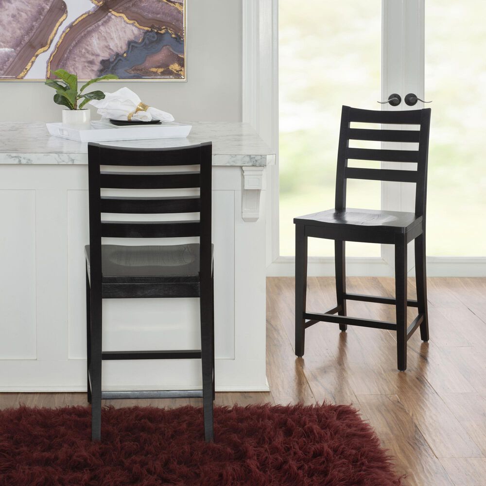 Linon Home Decor Flynn 22" Counter Stool in Black, , large