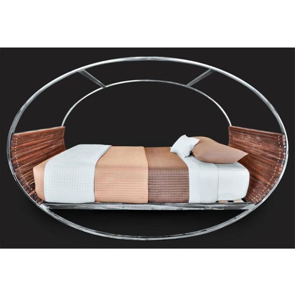 Homesource International Twin Mood Rocking Bed in Walnut with Brushed Steel, , large