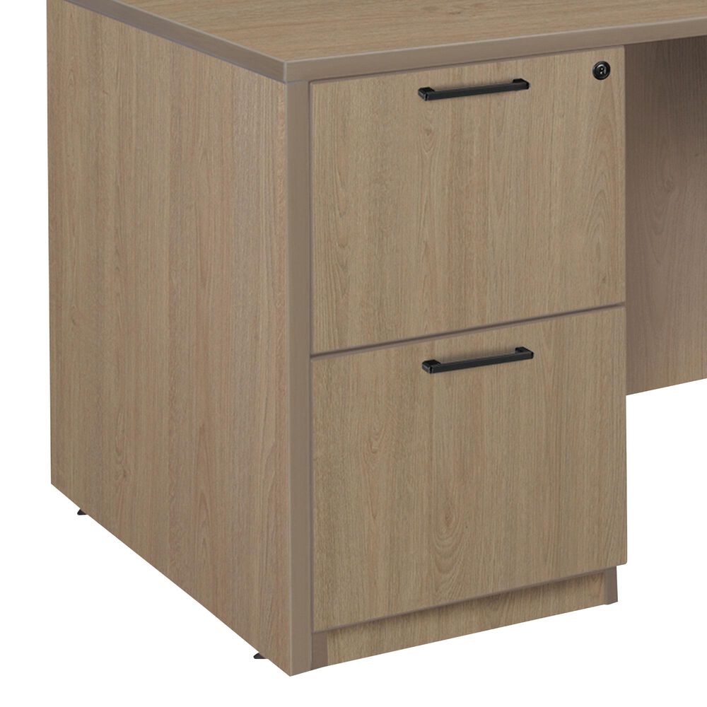 Regency Global Sourcing Legacy 66" L-Shaped Desk with Double Full Pedestal Drawer Unit in Noble Oak, , large