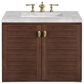 James Martin Vanities Amberly 30" Single Bathroom Vanity in Mid-Century Walnut with 3 cm Victorian Silver Quartz Top and Rectangular Sink, , large