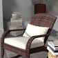 Hearth and Haven Outdoor Adirondack Rocking Chair with Dark Brown Frame in Cream White, , large