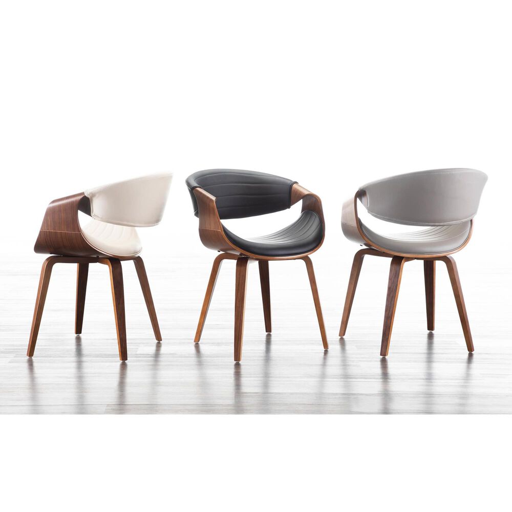 Lumisource Symphony Arm Chair with Pewter Grey Cushion in Walnut, , large