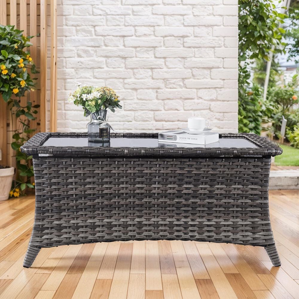 Sunwell Garden Outdoor Coffee Table in Gray, , large