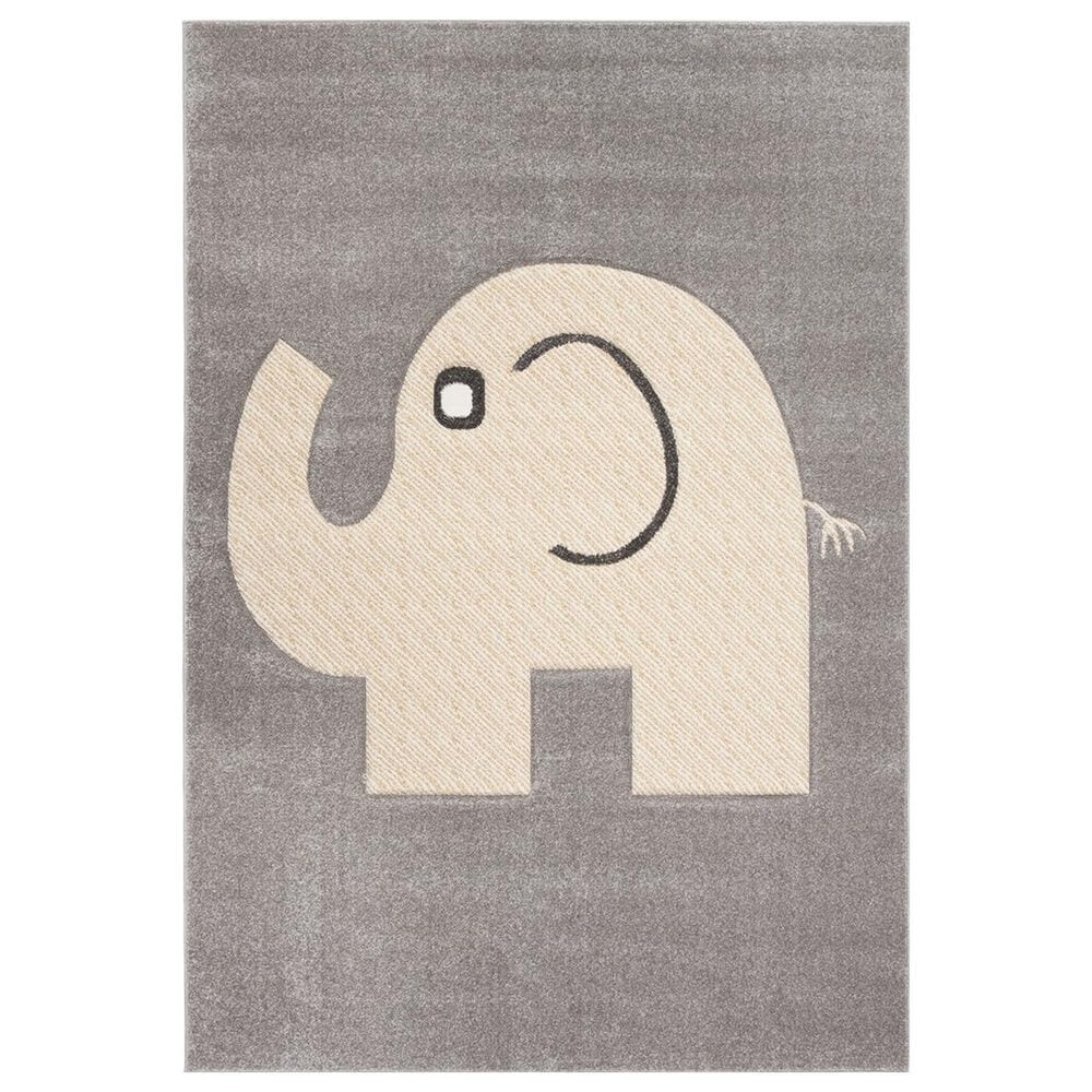 Safavieh Carousel CRK165 6"7" x 9" Grey and Ivory Kids Area Rug, , large