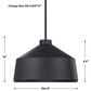 Uttermost Holgate 1-Light Pendant in Matte Black, , large