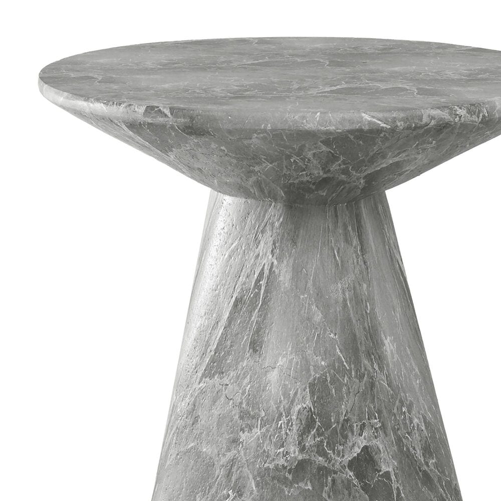 Furniture of America Karvyn 18" Marble Side Table in Gray, , large