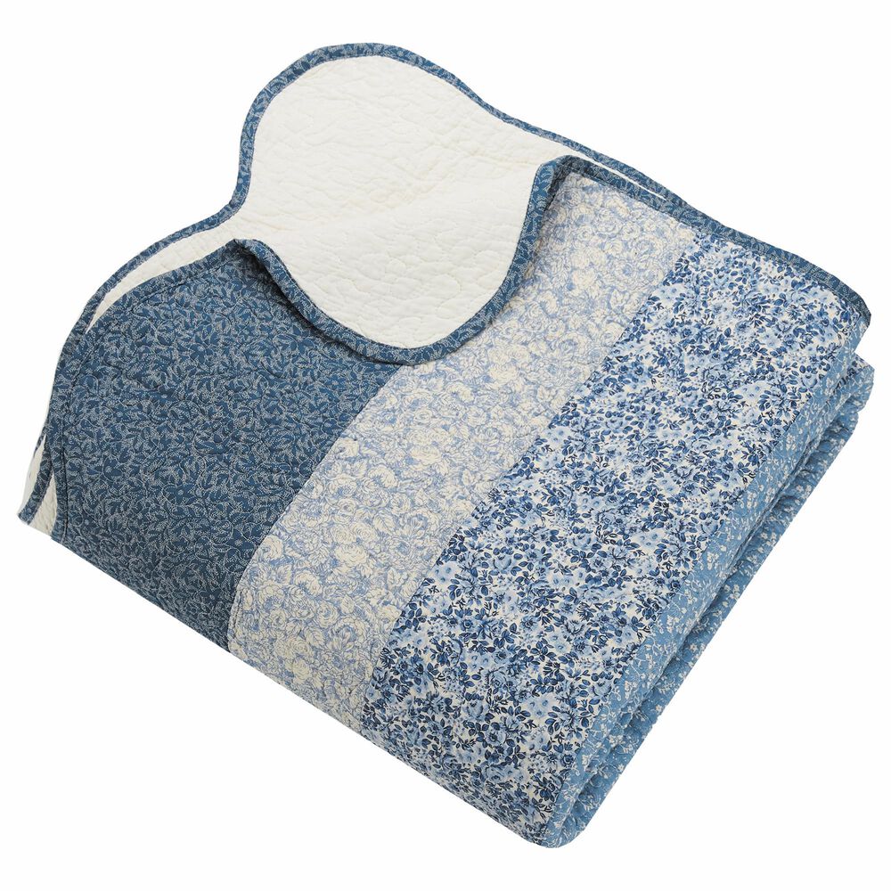 Peking Handicraft Charlotte King Bedspread in Blue, , large