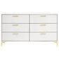 Pacific Landing Kendall 6-Drawer Dresser in Gold and White, , large