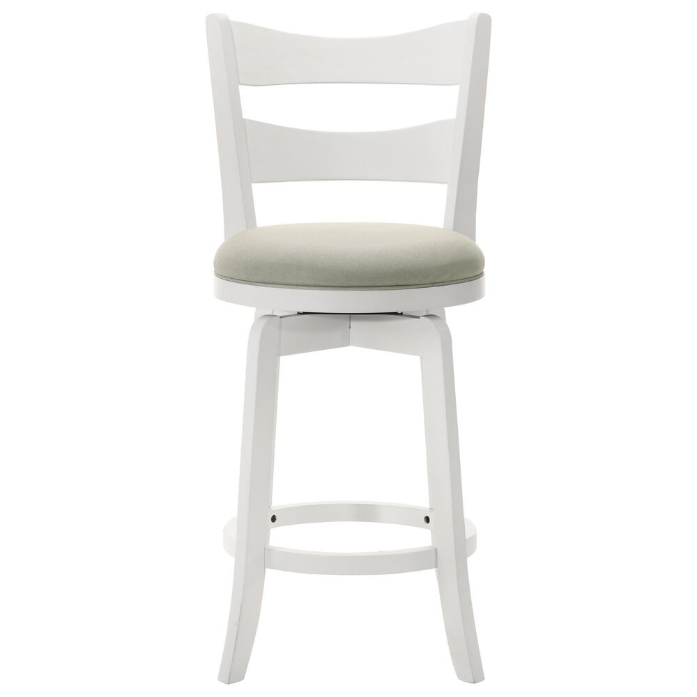 Armen Living Blair 30" Swivel Bar Stool in Matte White, , large