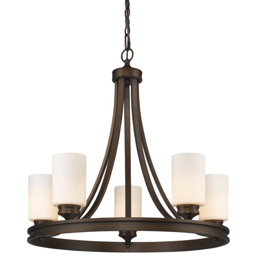 Golden Lighting Hidalgo Five-Light Chandelier in the Sovereign Bronze finish with Opal Glass, , large