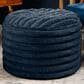 Jaxx Paran Round Ottoman in Mondo Navy, , large
