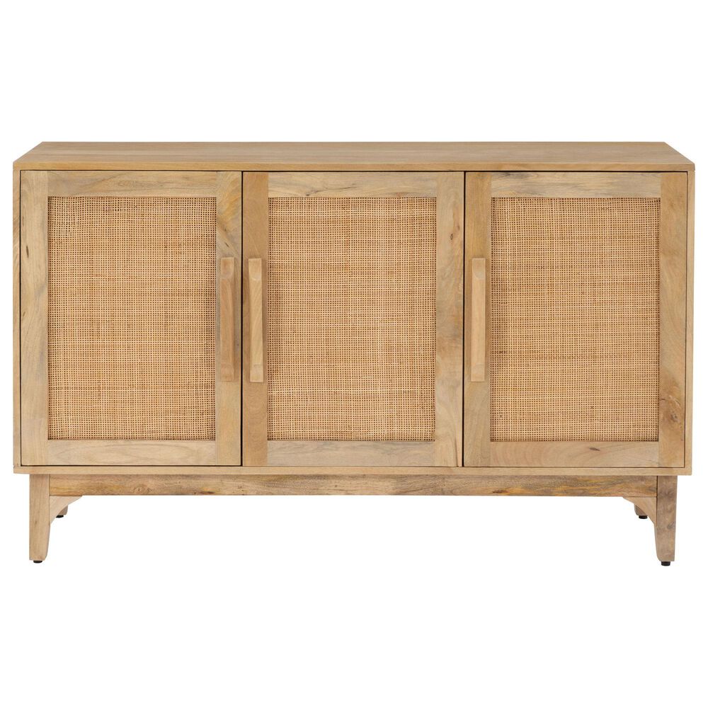 Linon Home Decor Janie 3-Door Cabinet in Natural, , large