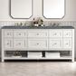 James Martin Vanities Breckenridge 72" Double Bathroom Vanity in Bright White with 3 cm Parisien Bleu Quartz Top and Rectangular Sinks, , large