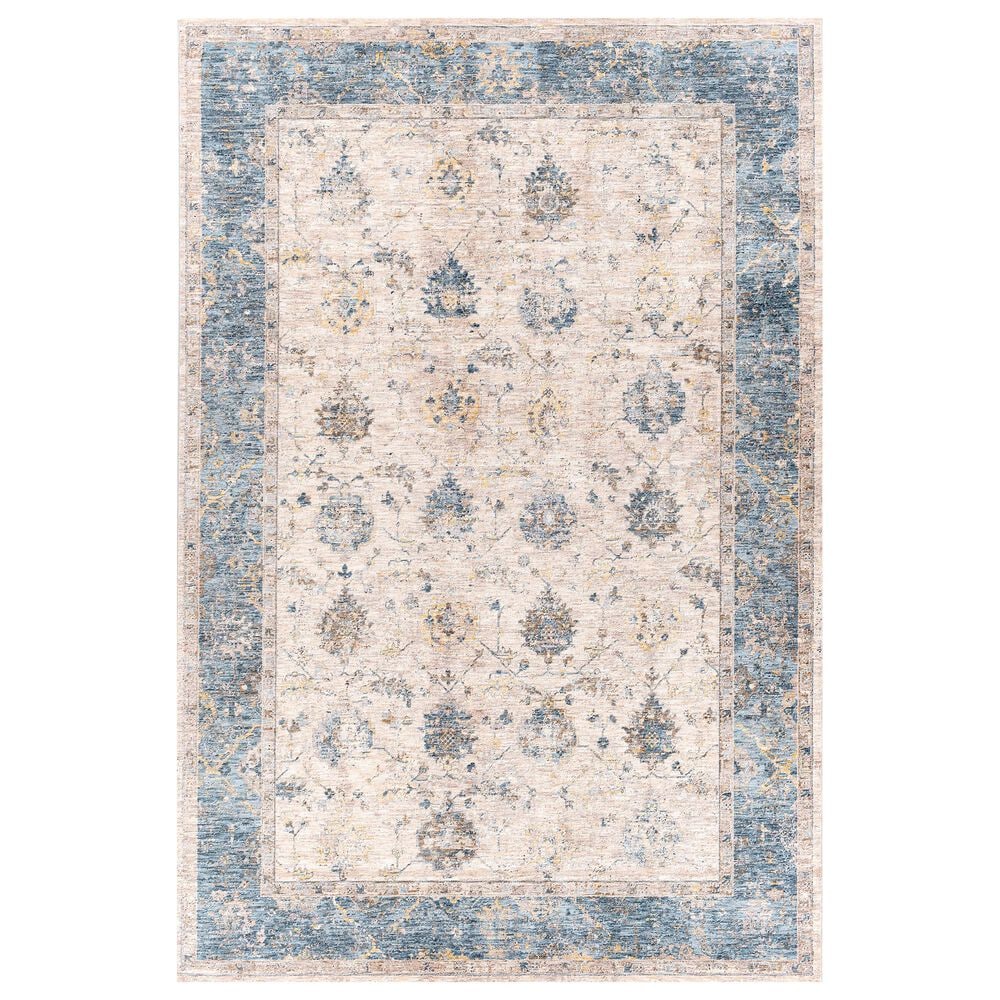 Surya Mirabel 6"7" x 9"6" Teal, Aqua, Mustard, Taupe, Beige and Gray Area Rug, , large