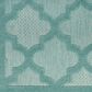 Nourison Easy Care 9" x 12" Aqua and Teal Indoor/Outdoor Area Rug, , large